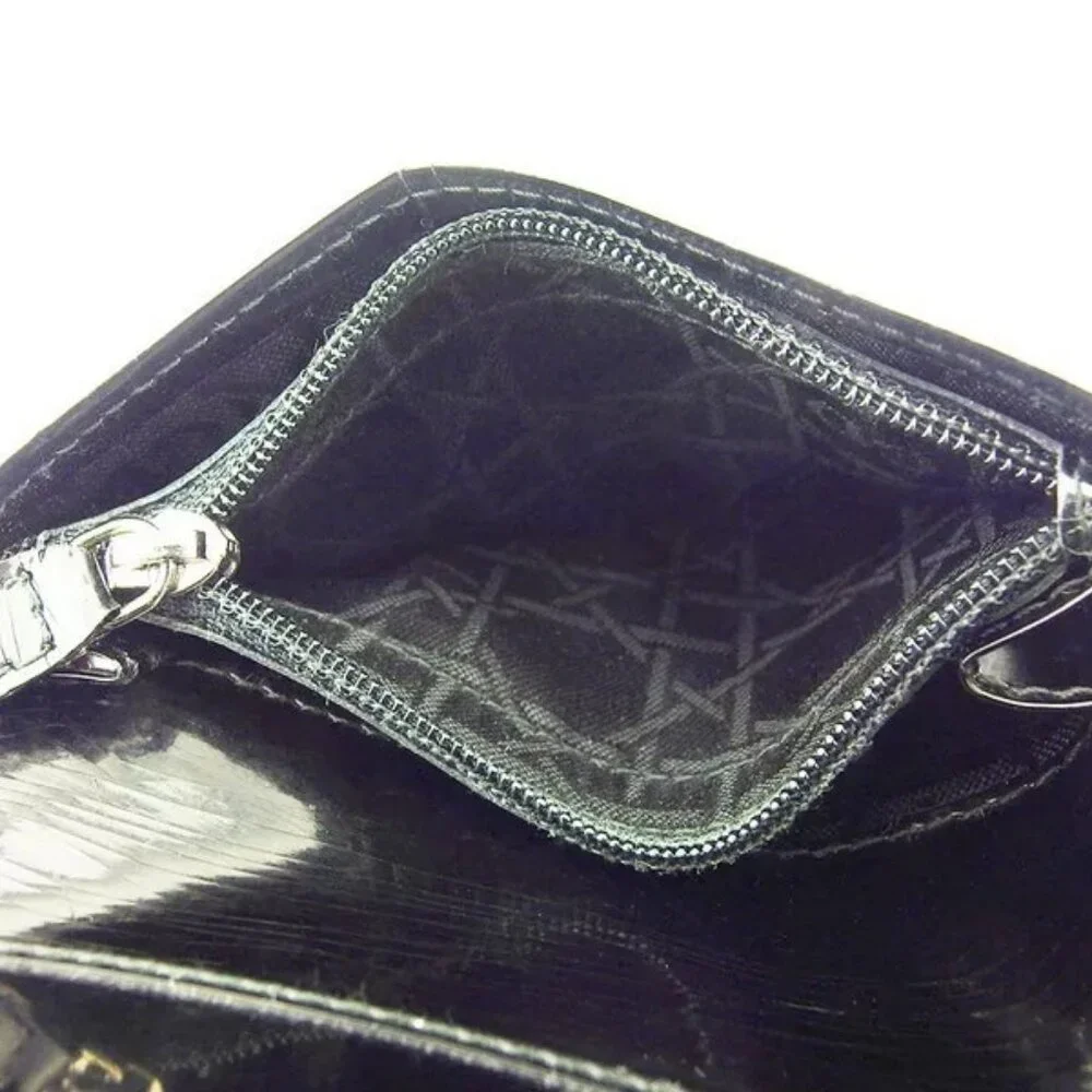 Dior Trifold Wallet CD Mark Enamel Leather Authentic Used